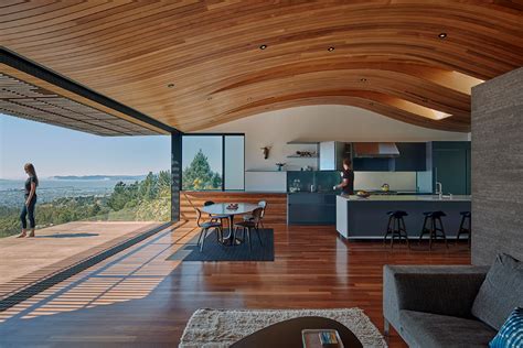 Skyline House With Curved Wooden Ceiling In Oakland By Terry And Terry