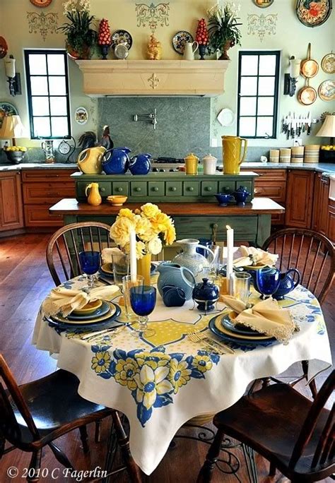 Love Yellow And Blue By Spicecake French Country Dining Room Kitchen