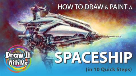How To Draw And Paint A Spaceship In 10 Quick Steps Youtube