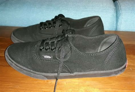 We offer fashion and quality at the best price in a more sustainable way. Vans All Black Canvas Lace Up Skate Shoes Mens 7.5 Womens 9 Clean!! #VANS #SkateShoes (With ...