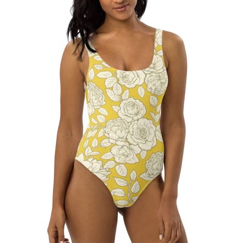 Cute Yellow One Piece Swimsuit Etsy