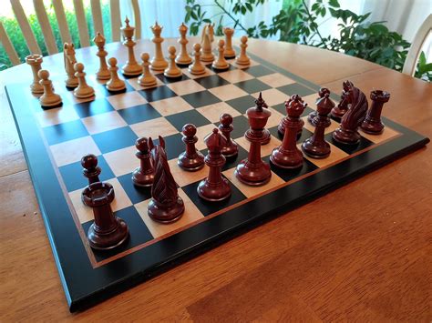 Luxury Chess Set In Padauk 4 58 On Birdseye Maple Board