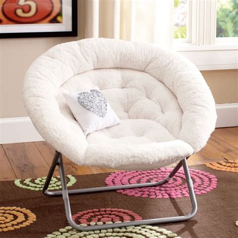 Ivory Sherpa Faux Fur Hang A Round Chair Pbteen