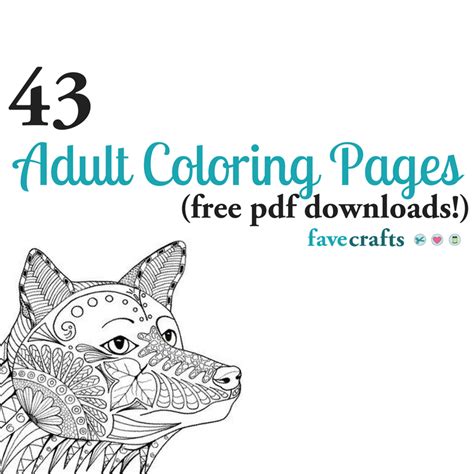 Make your world more colorful with printable coloring pages from crayola. 43 Printable Adult Coloring Pages (PDF Downloads) | FaveCrafts.com