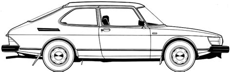 1978 Saab 900 Combi Hatchback Blueprints Free Outlines