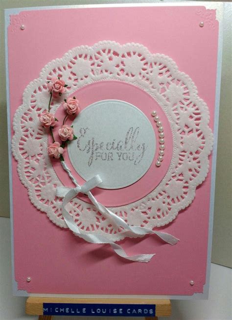 Especially For You Stamp With Doily And Paper Flowers Valentines