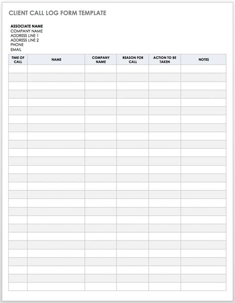 40 printable vehicle maintenance log templates template lab. Free Client Call Log Templates | Smartsheet