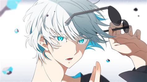 Anime Boy With White Hair And Blue Eyes