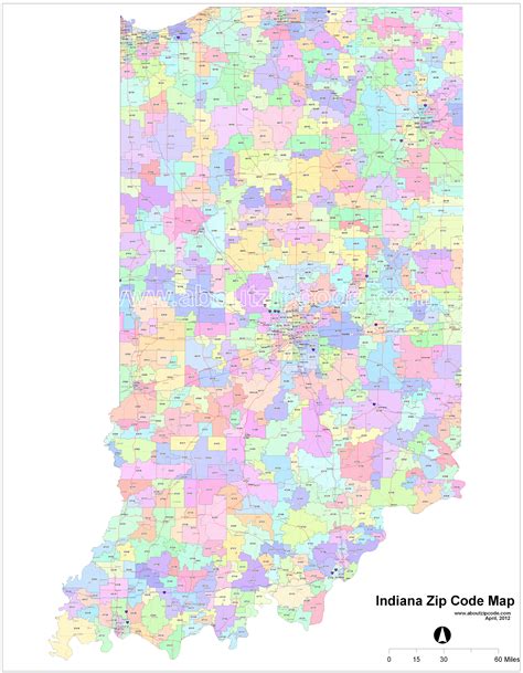 Indiana Zip Code Map Map Of The World
