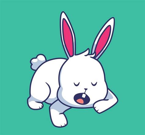Premium Vector Rabbit Sleeping Cartoon Illustration
