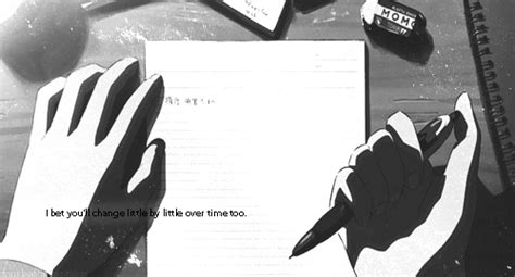 Амв гиф гифка коуб anime coub anime gif animegif демон дьяволица daemon дьявол devil. gif quote Black and White text anime monochrome bw pen note 5 Centimeters Per Second anime gif ...