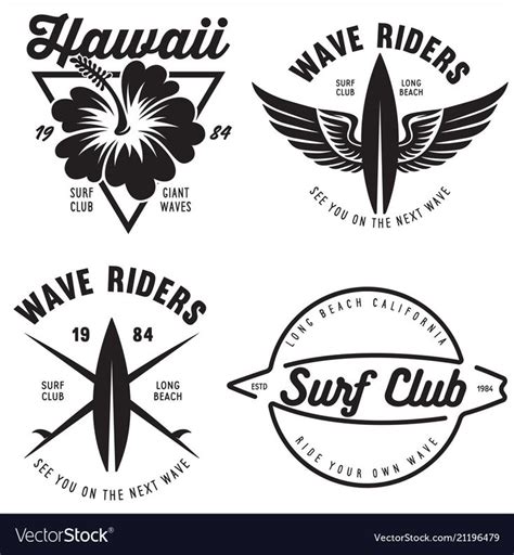 Set Of Vintage Surfing Graphics And Emblems For Web Design Or Print