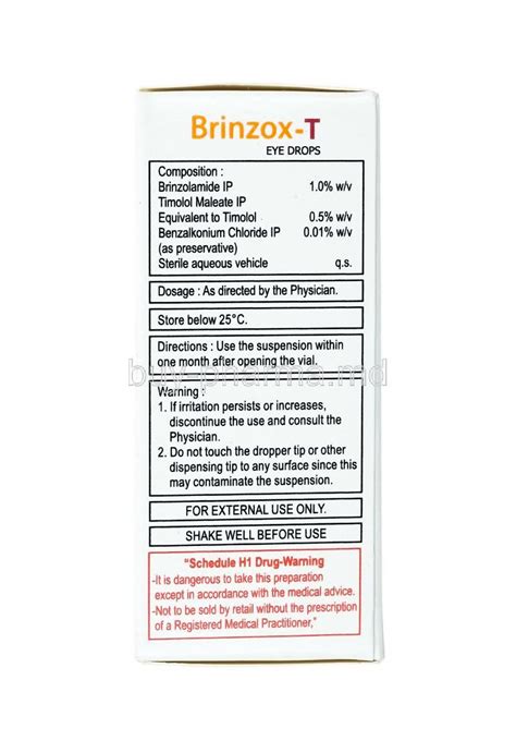 Buy Brinzox T Eye Drop Brinzolamide Timolol Online