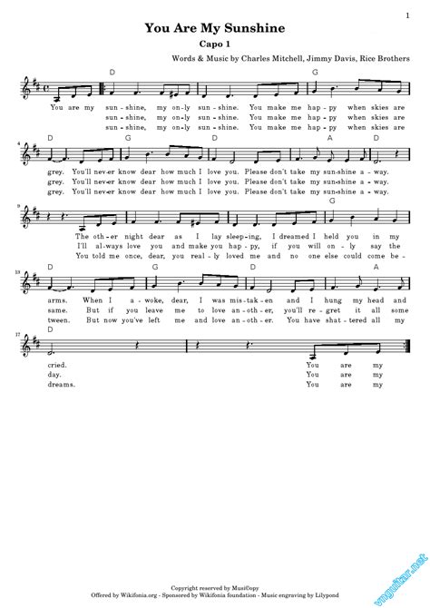 You're my home is a single by billy joel. Sheet: Notes & chords - You Are My Sunshine - Charles ...