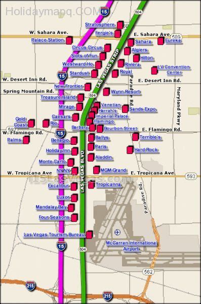 Mccarran airport terminal 3 map. Map of las vegas strip hotels - Holiday Map Q | HolidayMapQ.com