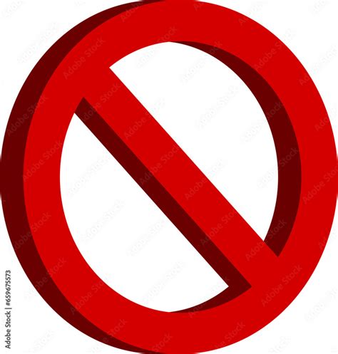 red no sign general prohibition restricted or forbidden circle backslash icon in 3d style