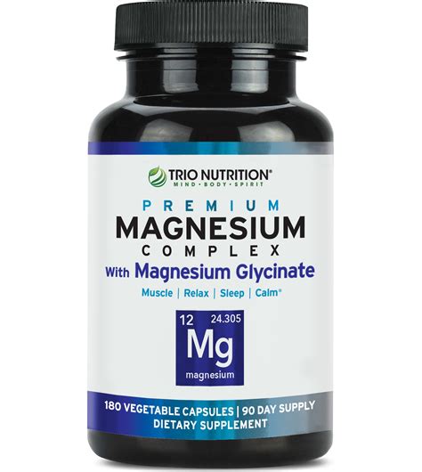 Trio Nutrition Magnesium Glycinate Complex Supplement With Vitamin B6