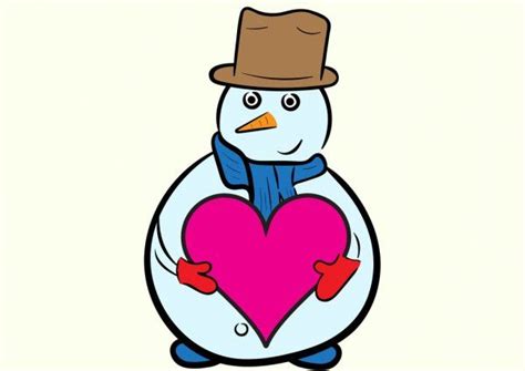 Snowman With Heart Stock Vector Sponsored Heart Snowman