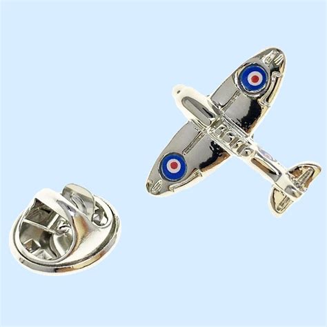 Spitfire Airplane Lapel Pin Silver Bassin And Brown