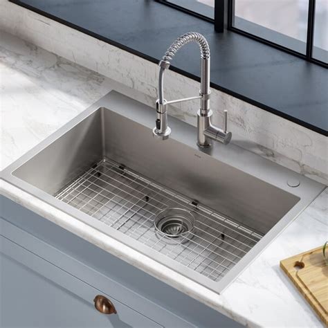 A kitchen faucet can play a substantial role in design and utility. Stark Pull-Down Commercial Combo 33" L x 22" W Kitchen ...