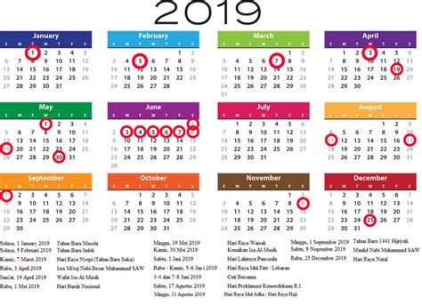 Kalender 2019 Indonesia Lengkap Dengan Hari Libur Nasional Blog Ilmu