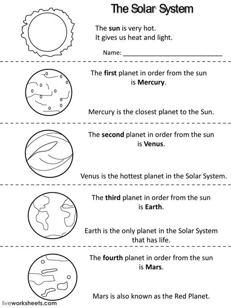 Planets Facts Interactive Worksheet
