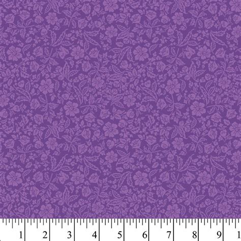 Royal Purple Floral Cotton Fabric By The Yard Etsy