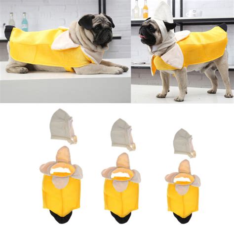 Pet Dog Banana Costume Clothes Halloween Apparel Cosplay Clothing For