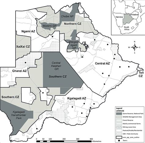 Primary Land Use In Botswana Including The Conservation Zones