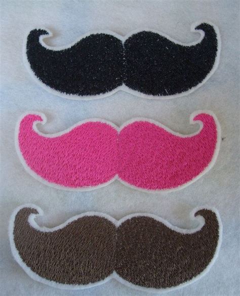 Pick A Color Any Color Embroidered Mustache Iron On Patch On Etsy 6