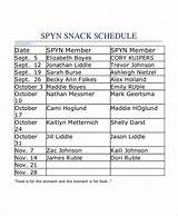 Pictures of Soccer Snack Schedule Template