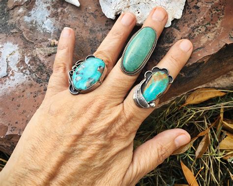 Traditional Navajo Turquoise Ring Size 7 Native America Indian Jewelry