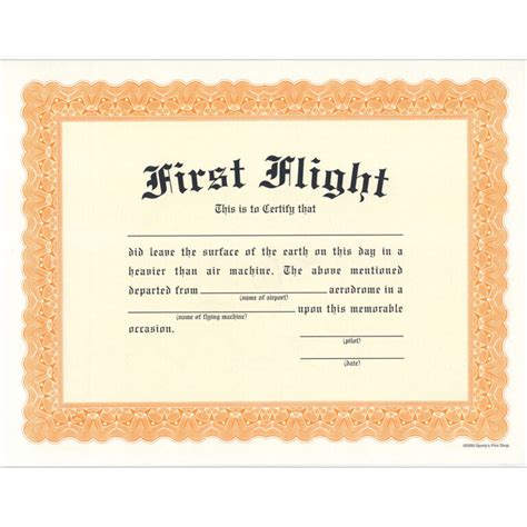 First Flight Certificate With Fit To Fly Certificate Template