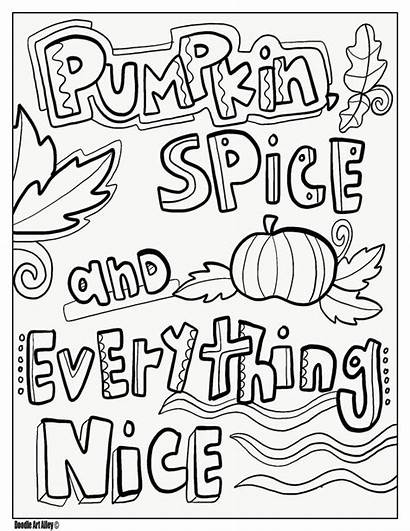 Coloring Fall Pages Doodle Pumpkin Spice Nice