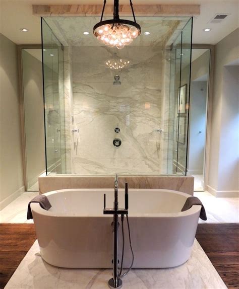 Free Standing Tub Walk Through Shower Chad James Group Bathroom