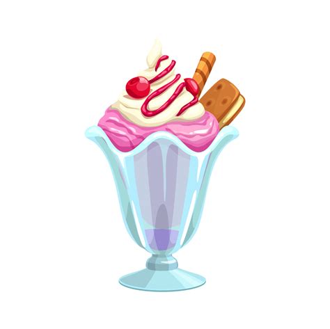Cartoon Ice Cream Strawberry Sundae In Glass Cup 22794761 Vector Art