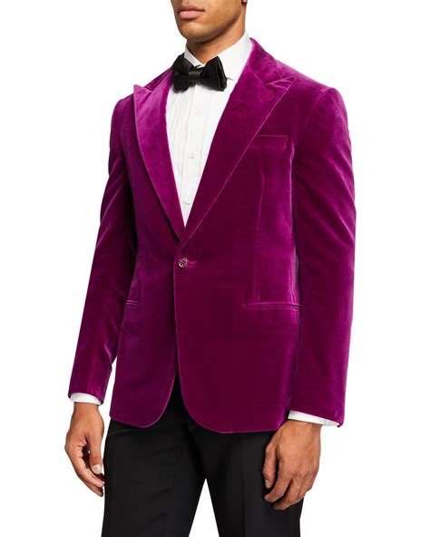 Ralph Lauren Purple Label Mens Solid Velvet Dinner Jacket Pink