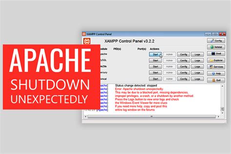 How To Fix Xampp Error Apache Shutdown Unexpectedly Meirem