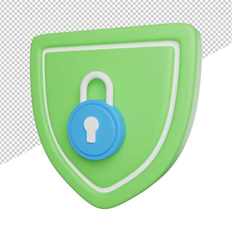 Safe shield vista lateral segura ilustração do ícone de renderização 3d