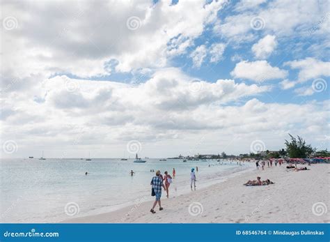 Bridgetown Barbados March 18 2014 Bayshore Beach In Barbados Bridgetown Cloudy Sky And