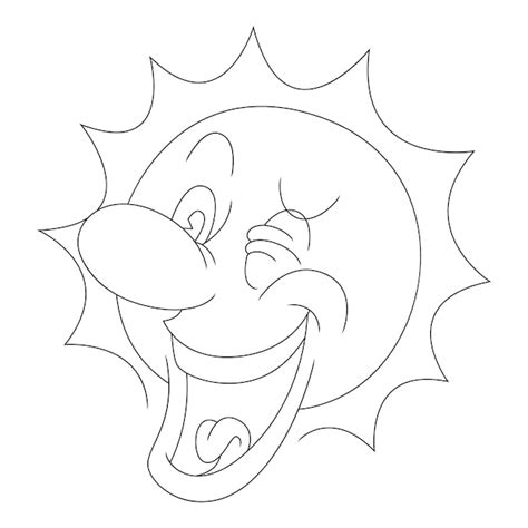Premium Vector Coloring Illustration Of Cartoon Smiling Sun