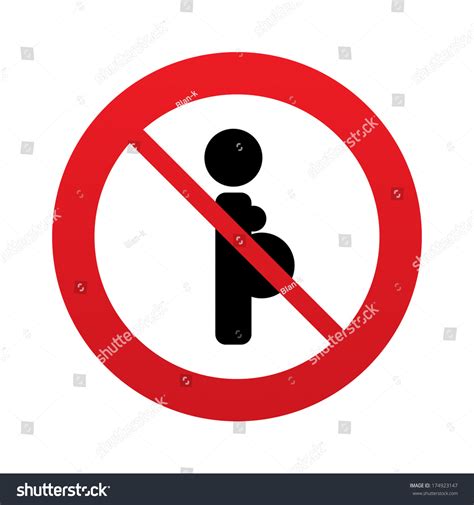No Pregnant Sign Icon Pregnancy Symbol Vector De Stock Libre De