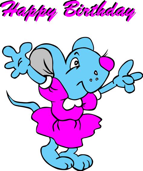 Onlinelabels Clip Art Happy Birthday Mouse