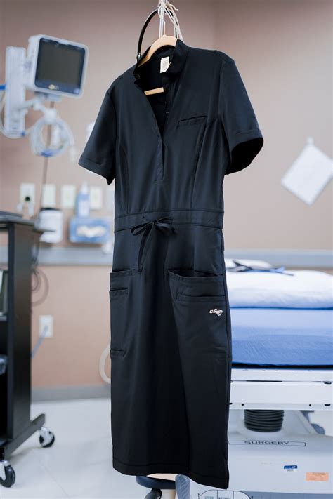 Womens Medical Scrub Dress Black Csaucy