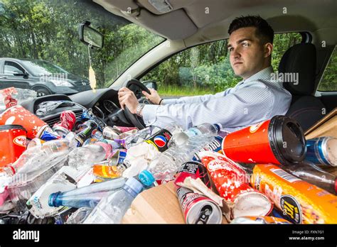Car Full Of Litter To Show How Much Litter Is Thrown Away Each Year On