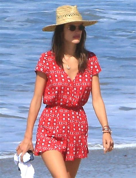 Alessandra Ambrosio In Red On The Beach In Malibu Gotceleb