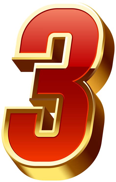 Number Three Golden Png Clip Art Image Gallery Yopriceville High