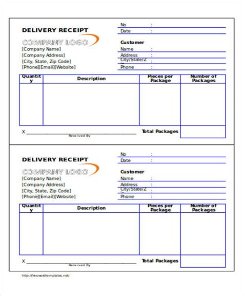 Document Delivery Receipt Template Free Pretty Receipt Forms Free