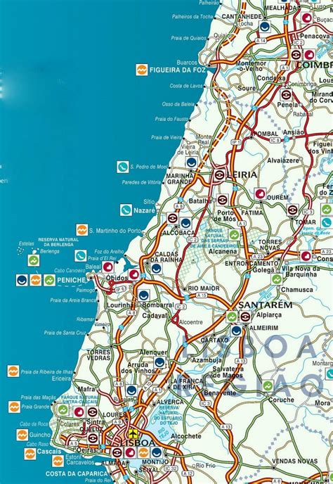 Silver Coast Portugal Map Map Of Portugal Silver Coast Southern