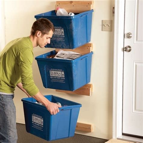 Storage Ideas For The Garage Can You Say Recycling Bins Do It
